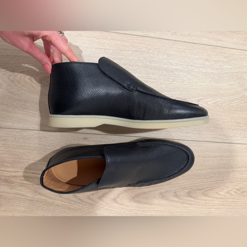 Aurelien Navy Leather Boots
